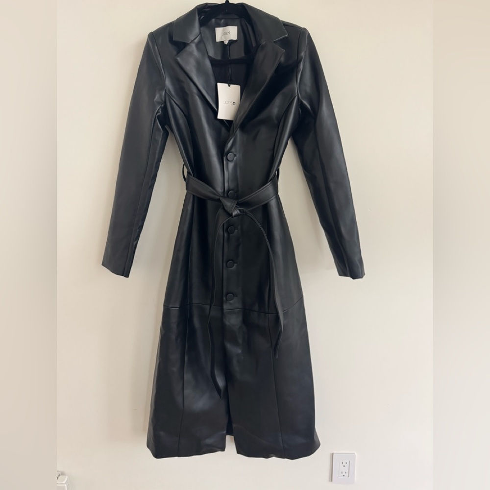 Joe's Jeans Black Vegan Leather Trench Coat